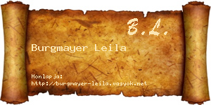 Burgmayer Leila névjegykártya